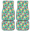 Tropical Watermelon And Pineapple Print Front and Back Car Floor Mats