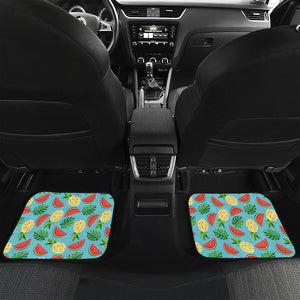 Tropical Watermelon And Pineapple Print Front and Back Car Floor Mats