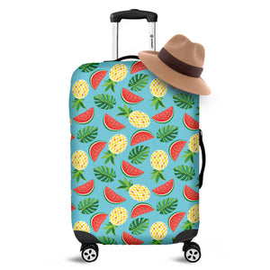 Tropical Watermelon And Pineapple Print Luggage Cover