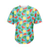 Tropical Watermelon And Pineapple Print Men's Baseball Jersey