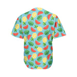 Tropical Watermelon And Pineapple Print Men's Baseball Jersey