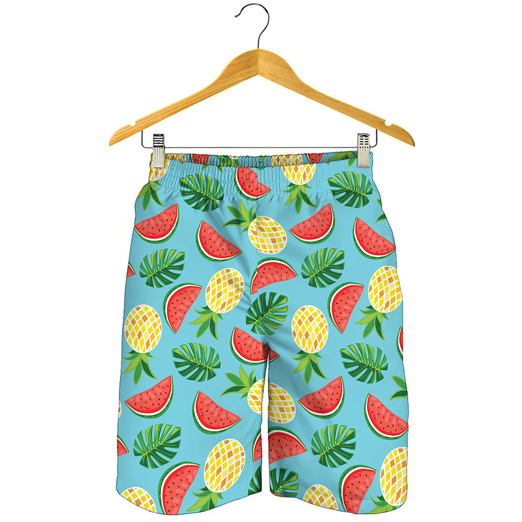 Tropical Watermelon And Pineapple Print Men's Shorts