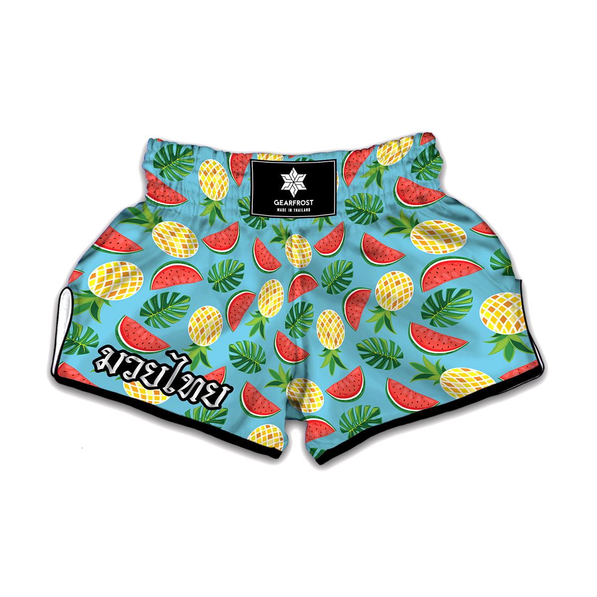 Tropical Watermelon And Pineapple Print Muay Thai Boxing Shorts