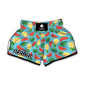Tropical Watermelon And Pineapple Print Muay Thai Boxing Shorts