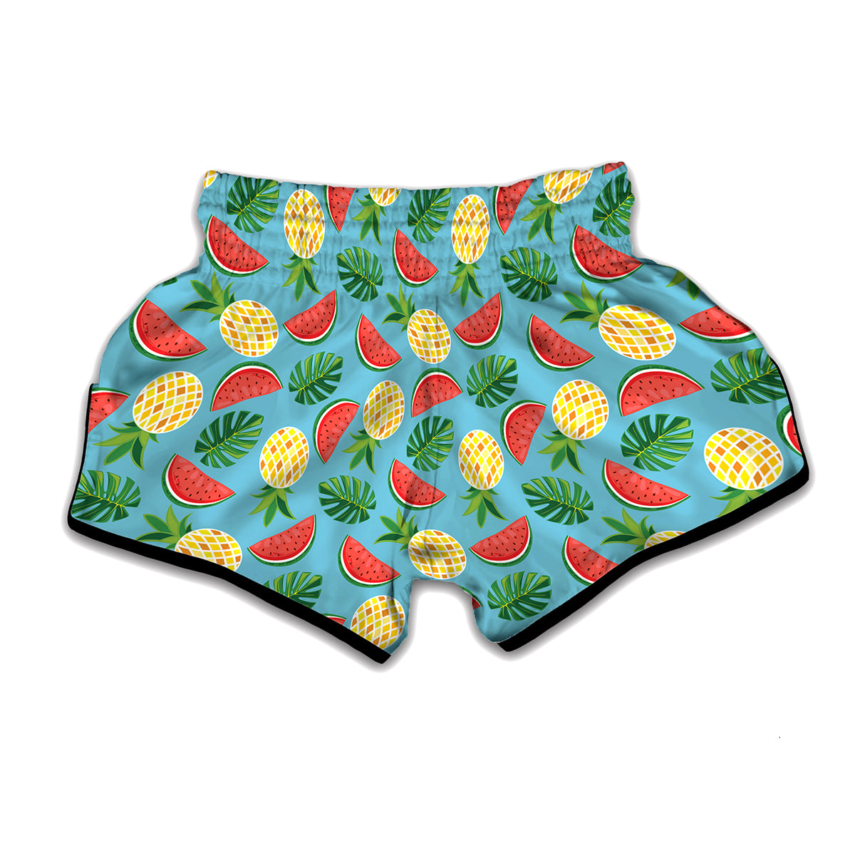 Tropical Watermelon And Pineapple Print Muay Thai Boxing Shorts