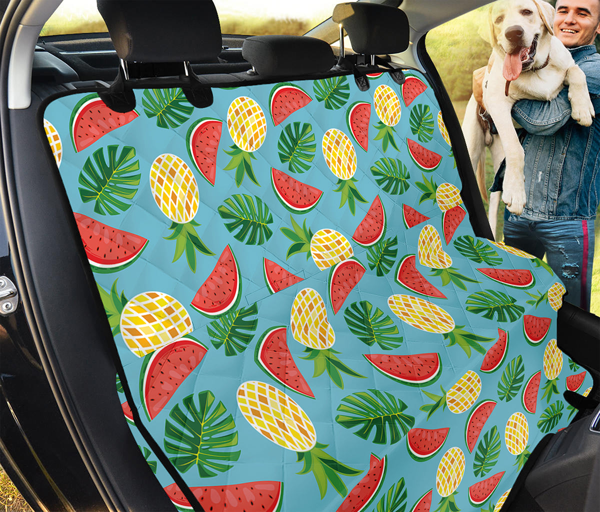 Tropical Watermelon And Pineapple Print Pet Car Back Seat Cover