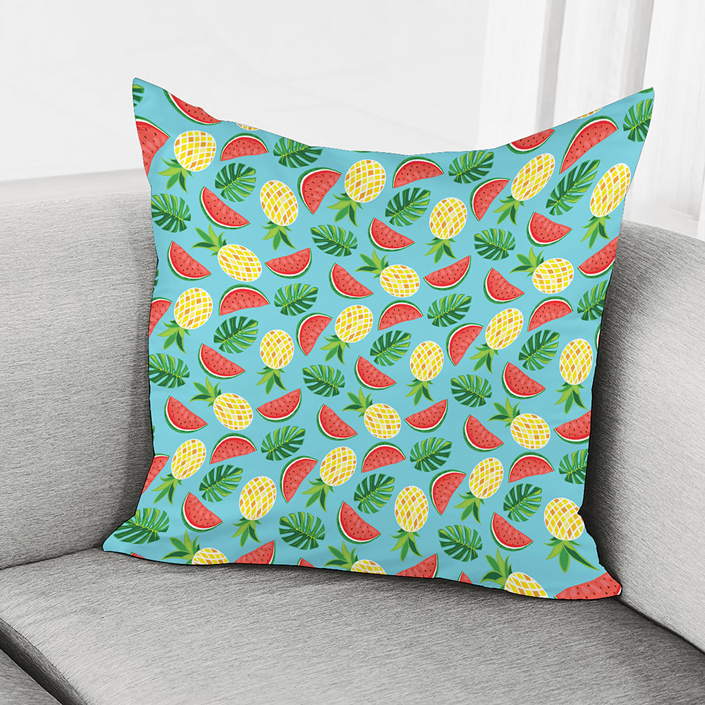 Tropical Watermelon And Pineapple Print Pillow Cover