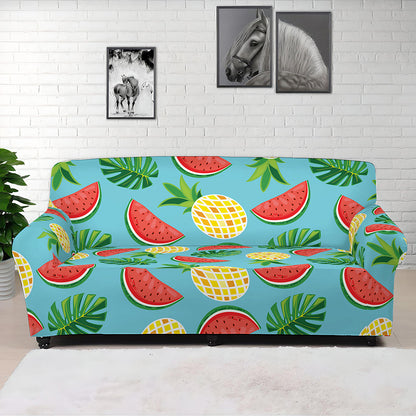 Tropical Watermelon And Pineapple Print Sofa Cover