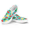 Tropical Watermelon And Pineapple Print White Slip On Shoes