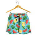 Tropical Watermelon And Pineapple Print Women's Shorts