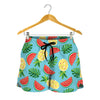 Tropical Watermelon And Pineapple Print Women's Shorts