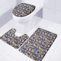 Tropical Zebra Giraffe Pattern Print 3 Piece Bath Mat Set