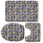 Tropical Zebra Giraffe Pattern Print 3 Piece Bath Mat Set