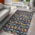 Tropical Zebra Giraffe Pattern Print Area Rug GearFrost