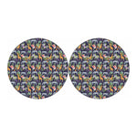 Tropical Zebra Giraffe Pattern Print Car Coasters