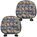 Tropical Zebra Giraffe Pattern Print Car Headrest Covers