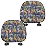 Tropical Zebra Giraffe Pattern Print Car Headrest Covers