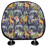 Tropical Zebra Giraffe Pattern Print Car Headrest Covers