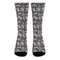 Tropical Zebra Giraffe Pattern Print Crew Socks