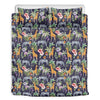 Tropical Zebra Giraffe Pattern Print Duvet Cover Bedding Set