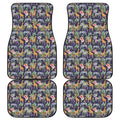 Tropical Zebra Giraffe Pattern Print Front and Back Car Floor Mats