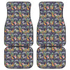 Tropical Zebra Giraffe Pattern Print Front and Back Car Floor Mats