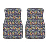 Tropical Zebra Giraffe Pattern Print Front Car Floor Mats