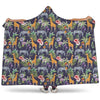 Tropical Zebra Giraffe Pattern Print Hooded Blanket