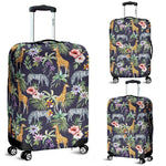 Tropical Zebra Giraffe Pattern Print Luggage Cover GearFrost