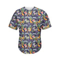 Tropical Zebra Giraffe Pattern Print Men's Baseball Jersey