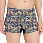 Tropical Zebra Giraffe Pattern Print Men's Boxer Briefs