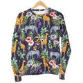 Tropical Zebra Giraffe Pattern Print Men's Crewneck Sweatshirt