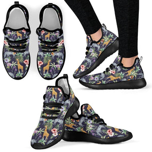 Tropical Zebra Giraffe Pattern Print Mesh Knit Shoes GearFrost