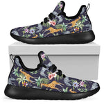 Tropical Zebra Giraffe Pattern Print Mesh Knit Shoes GearFrost