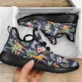 Tropical Zebra Giraffe Pattern Print Mesh Knit Shoes