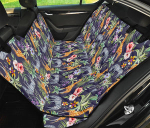 Tropical Zebra Giraffe Pattern Print Pet Car Back Seat Cover