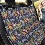 Tropical Zebra Giraffe Pattern Print Pet Car Back Seat Cover