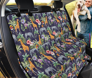 Tropical Zebra Giraffe Pattern Print Pet Car Back Seat Cover