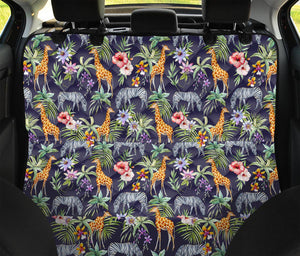 Tropical Zebra Giraffe Pattern Print Pet Car Back Seat Cover