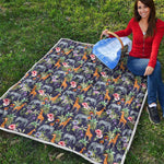 Tropical Zebra Giraffe Pattern Print Quilt