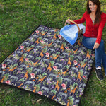 Tropical Zebra Giraffe Pattern Print Quilt