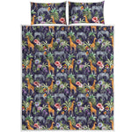 Tropical Zebra Giraffe Pattern Print Quilt Bed Set