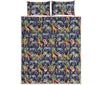 Tropical Zebra Giraffe Pattern Print Quilt Bed Set