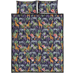 Tropical Zebra Giraffe Pattern Print Quilt Bed Set