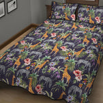 Tropical Zebra Giraffe Pattern Print Quilt Bed Set