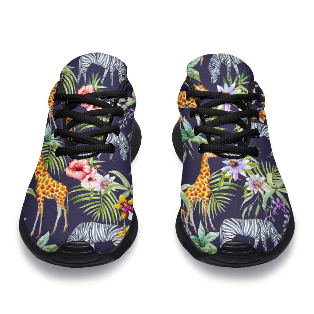 Tropical Zebra Giraffe Pattern Print Sport Shoes GearFrost