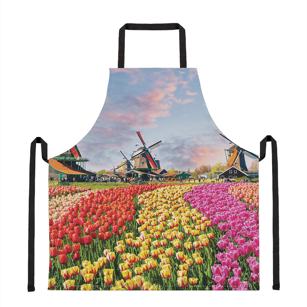 Tulip Field Print Apron