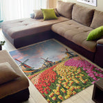 Tulip Field Print Area Rug