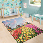 Tulip Field Print Area Rug