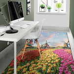 Tulip Field Print Area Rug